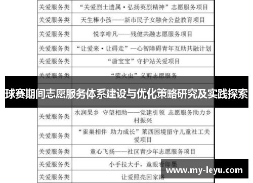 球赛期间志愿服务体系建设与优化策略研究及实践探索